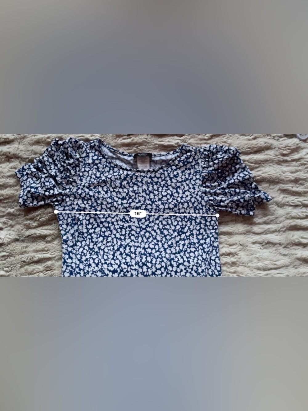 MSK Petite Blue Floral Puff Sleeve Mini Dress 🤍🌿 - Picture 6 of 8
